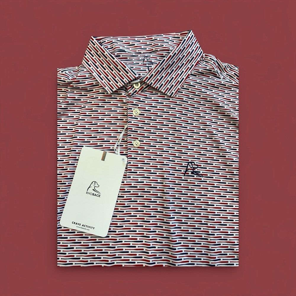 Rhoback Red and White Polo Shirt